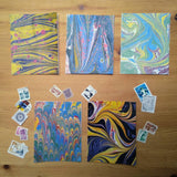 Card | Hand Marbled | Variety | Set of 5