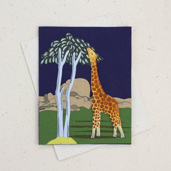 Card | Elephant Poo | Giraffe | Dark Blue
