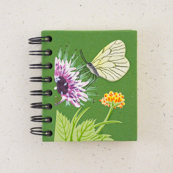 Notebook | Elephant Poo | Butterfly | Dark Green | Small