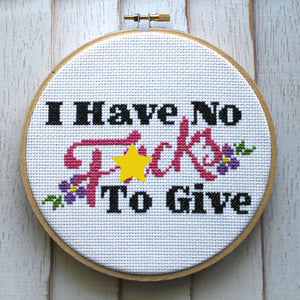 Cross Stitch Kit | I Have No F*cks to Give