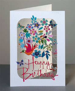 Card | Laser Cut | Birthday | Floral Bird