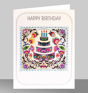 Card | Laser Cut | Birthday | Floral Cake