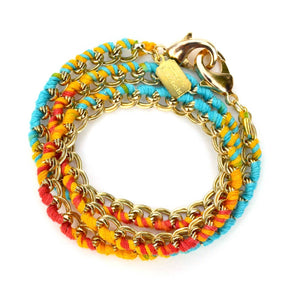 3-in-1 Necklace + Bracelet + Mask Holder | Gold Beach Ombré