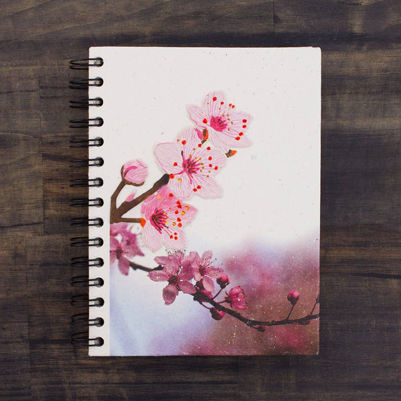 Notebook | Elephant Poo | Cherry Blossoms | Large