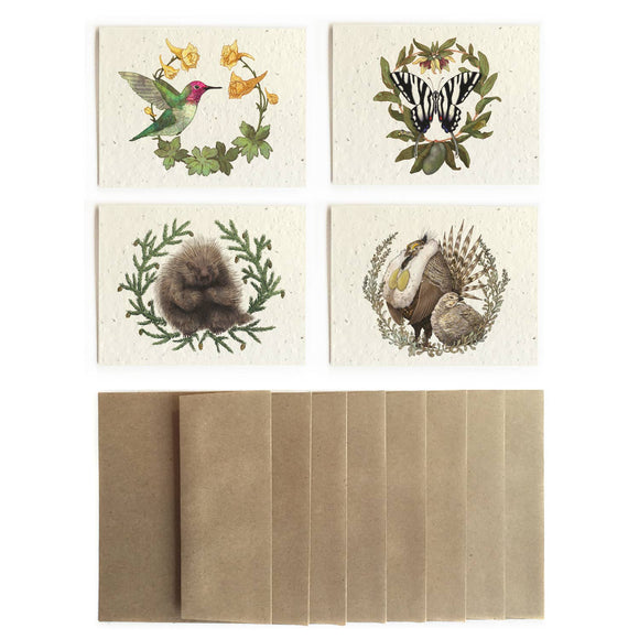 Cards Set | Plantable Seed Paper | Animal & Plant