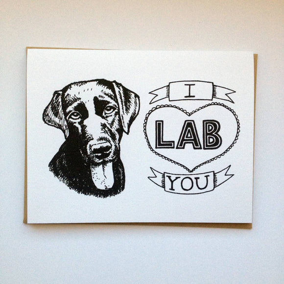 Card | I LAB You | Hand Lettered