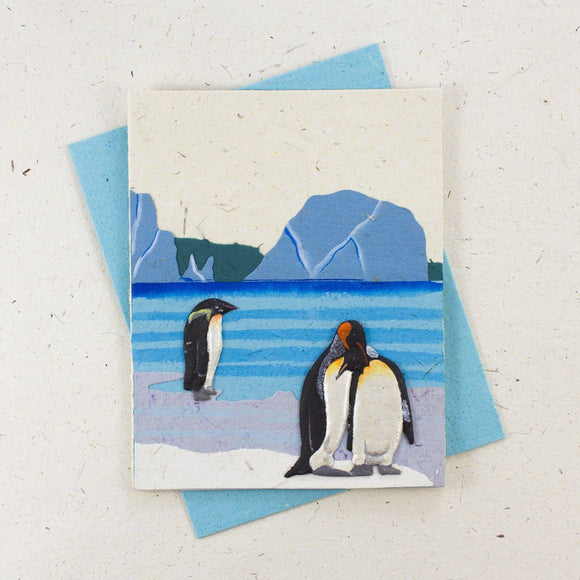 Card | Elephant Poo | Penguins | Natural White