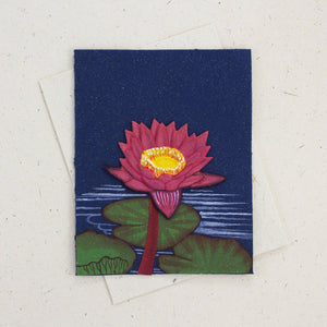 Card | Elephant Poo | Lotus Flower | Dark Blue