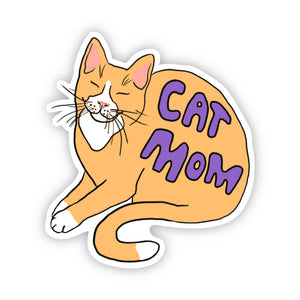Sticker | Cat Mom Sticker | Purple Lettering