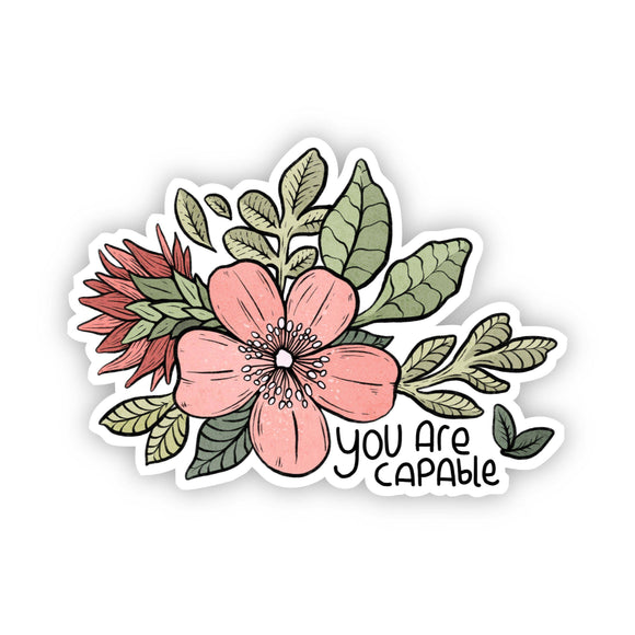 Sticker | You are Capable | Pink Flower