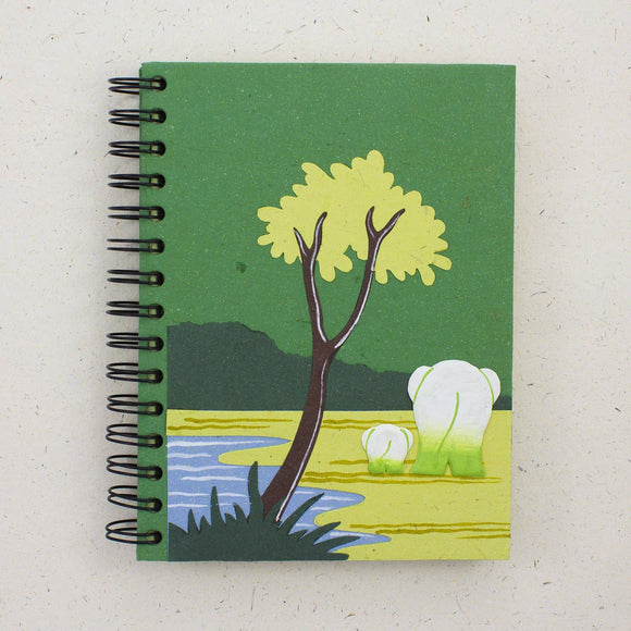 Notebook | Elephant Poo | Elephants | Dark Green | Large