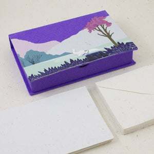 Boxed Stationery Set | Elephant Poo | Elephant | Dark Purple