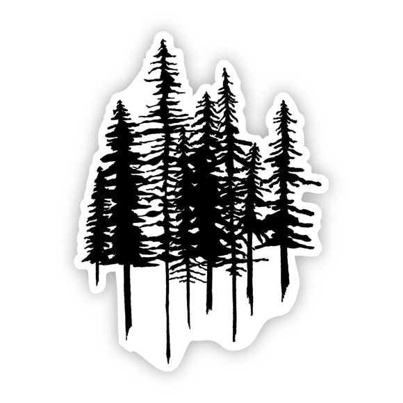Sticker | Trees Nature | Black and White