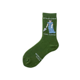 Socks | Jane Austen | Green | Crew Medium