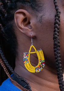 Earrings | Maasai Beaded | Semi-Ovals | Multiple Colors