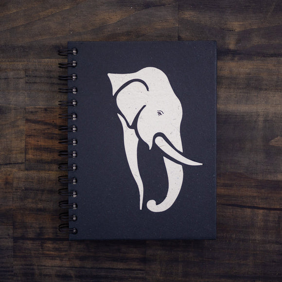 Notebook | Elephant Poo | Tusker Profile | Black Background | Large