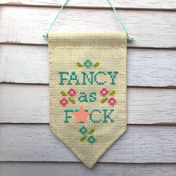 Cross Stitch Kit | Fancy as F*ck Tiny Banner