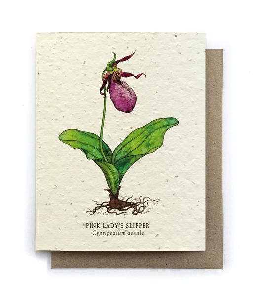Card | Plantable Seed Paper | Lady Slipper