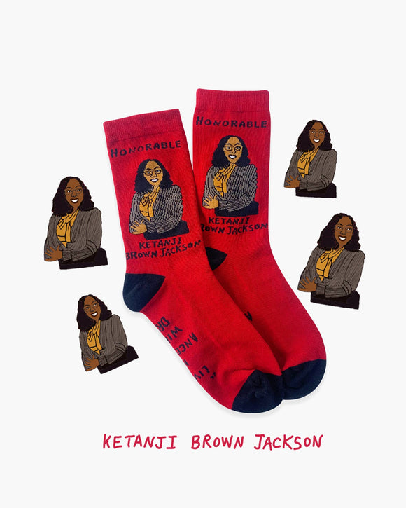 Socks | Ketanji Brown Jackson | Red | Crew Medium