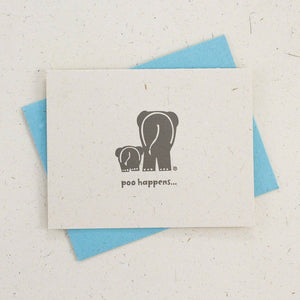 Card | Elephant Poo | Letterpress | Poo Happens