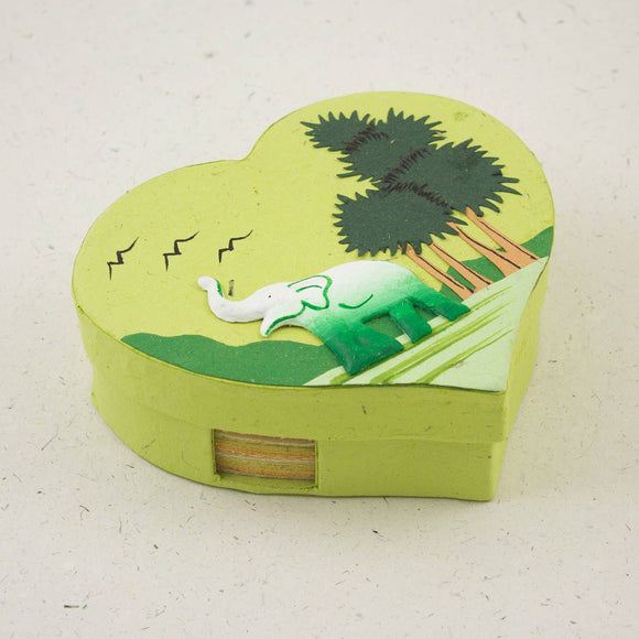 Note Box | Elephant Poo | Elephant Heart | Light Green