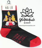 Socks | Frida Kahlo | Red & Black | Ankle Medium