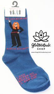 Socks | Gloria Steinem | Blue | Crew Medium