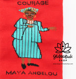 Socks | Maya Angelou | Red & Teal | Crew Medium