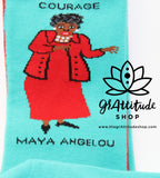 Socks | Maya Angelou | Red & Teal | Crew Medium